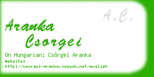 aranka csorgei business card